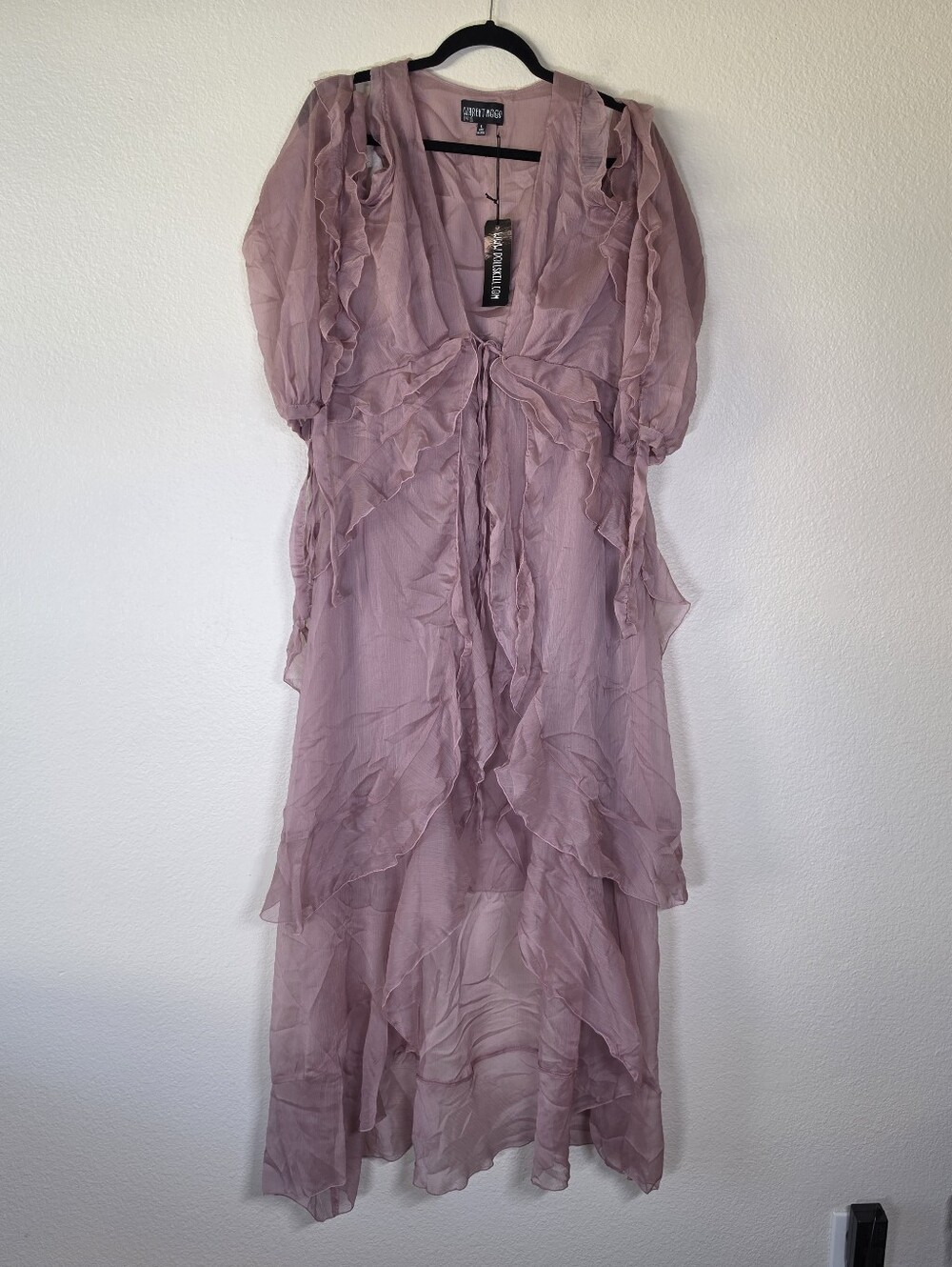 Dolls Kill Current Mood Ruffle Open Front Duster L NWT - Picture 2 of 5